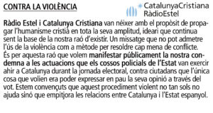 Comunicat de Ràdio Estel i Catalunya Cristiana
