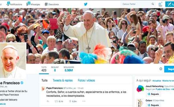 El Papa supera els 16 milions de seguidors a Twitter