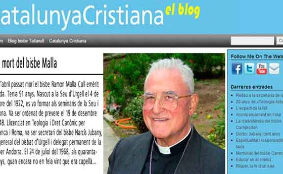 En la mort del bisbe Malla. Nou post al blog de Catalunya Cristiana